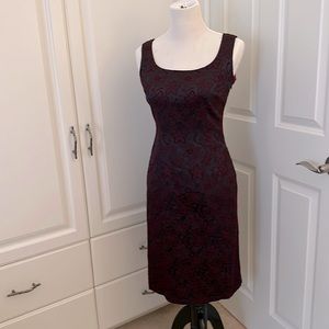 Black/red floral sheath dress